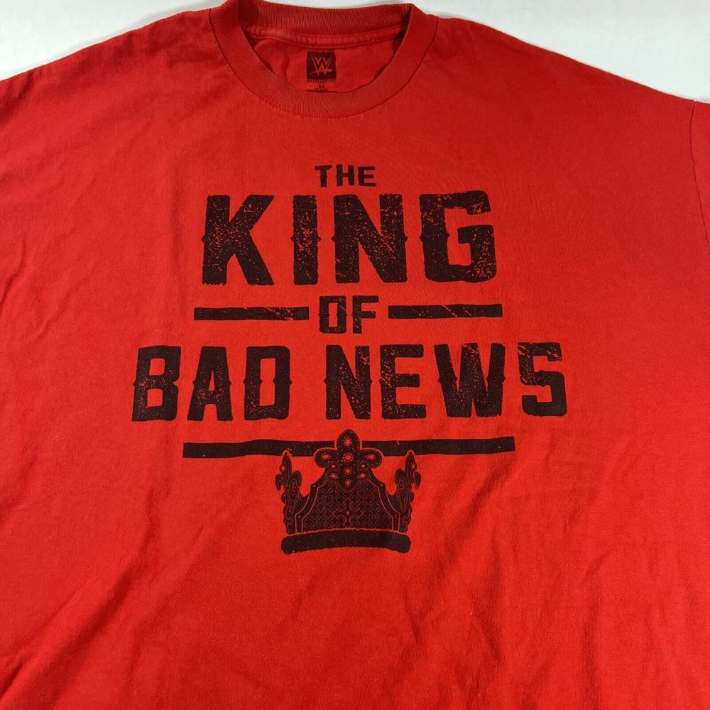 WWE Mens Red Wade Barrett The King Of Bad News Graphic Pullover T Shirt‎ Size 3X